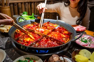 Sichuan hot pot served in Chengdu